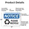 Signmission Please Recycle, 14 in W x Rectangle, Aluminum OS-2PACK-NS-A-1014-L-16356 - alternate 6